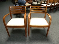 Used Gunlocke Brand Liza Series Slatted Back Guest Side Chair, Oak Finish on Maple