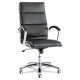 Neratoli Series High-Back Swivel/Tilt Chair, Black Soft Leather, Chrome Frame, New