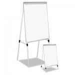 Adjustable White Board Easel, 29 x 41, White/Silver, New