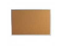 Bulletin Board, Natural Cork, 36 x 24, Satin-Finished Aluminum Frame, New