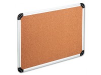 Cork Board with Aluminum Frame, 24 x 18, Natural, Silver Frame, New