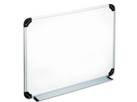 Dry Erase Board, Melamine, 24 x 18, White, Black/Gray, Aluminum/Plastic Frame, New